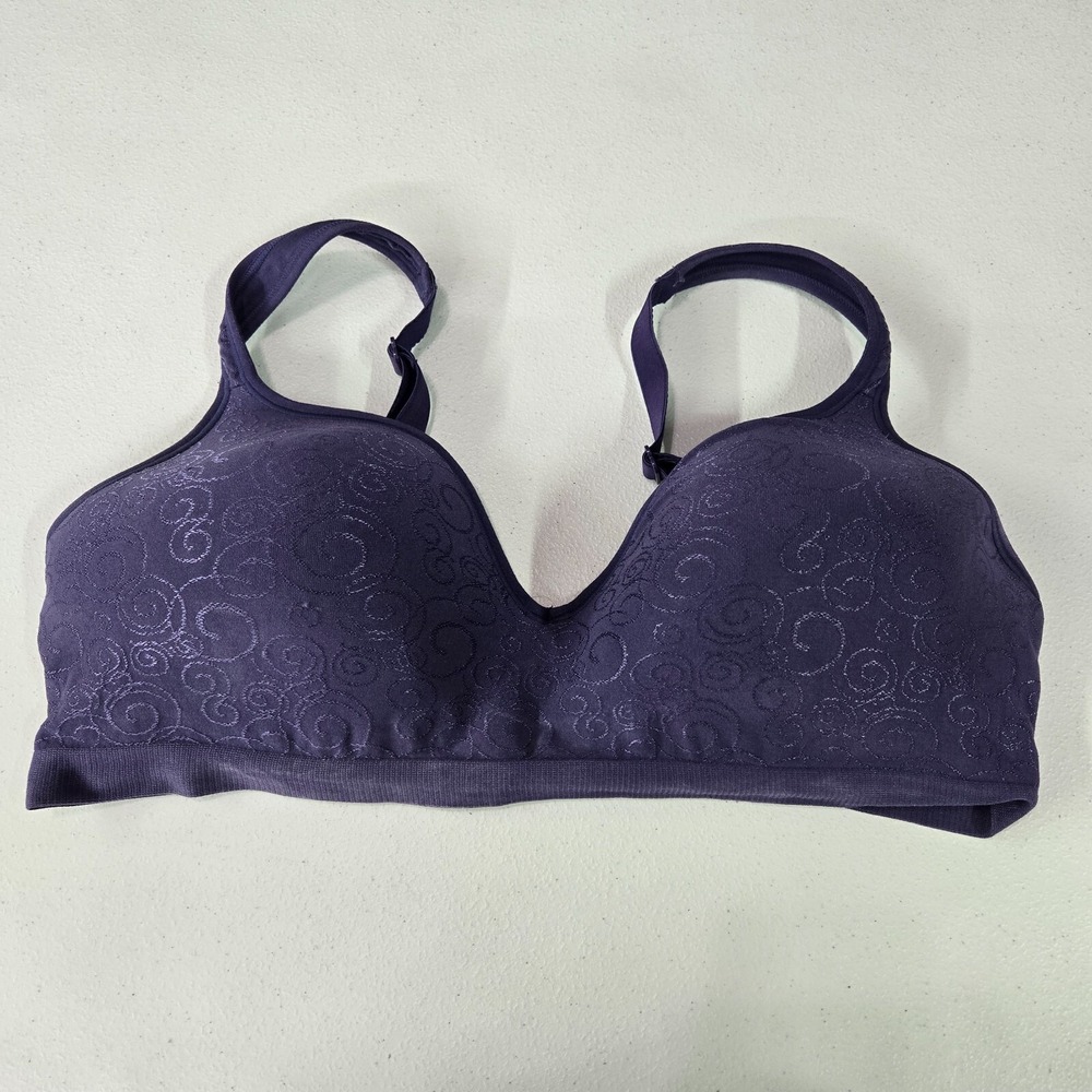 Bali Women Bra 40D Purple Swirl Bralette Lightly Lined T Shirt